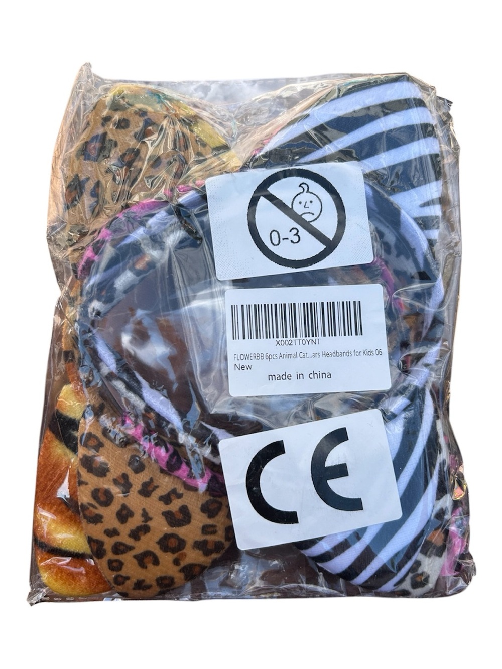 Amazon Kids 6-Pack Animal Print Headbands - Brown Leopard & Black/White Stripes